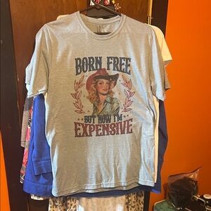 Next Level Apparel Gray Graphic Tee - Born Free Design